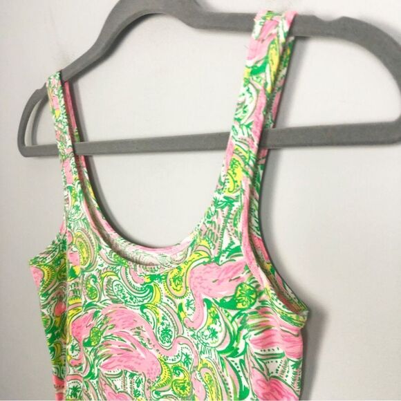 LILLY PULITZER | Tabbie Flamingo Resort Hot Wings Print Tank Top Women’s Size XS - Picture 4 of 11